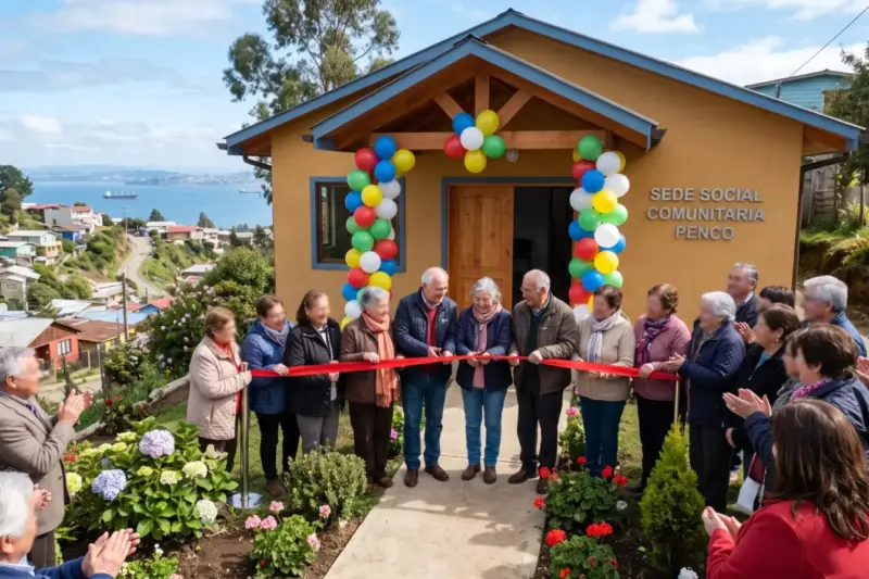 Personas mayores celebran la inauguración de su nueva sede social con un corte de cinta