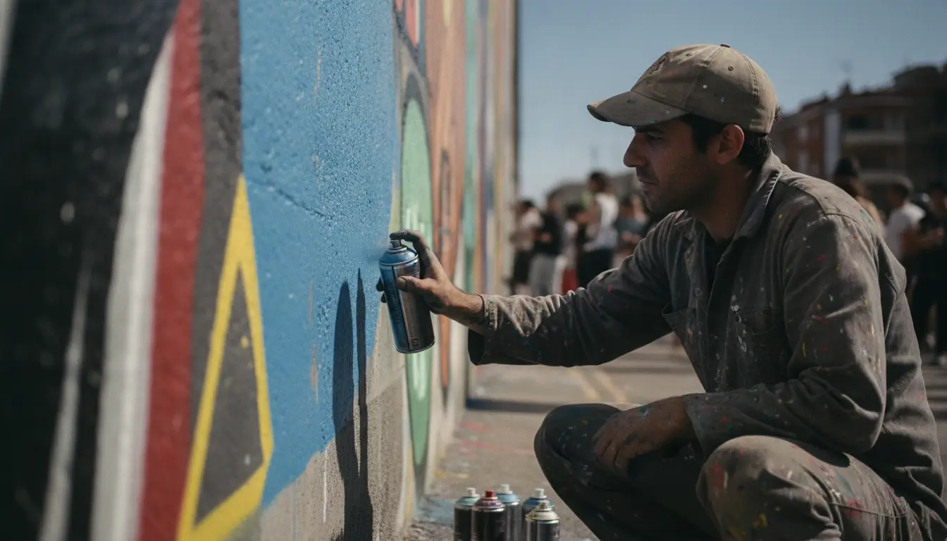 Grafiti iconográfico en Santa Coloma con 45 artistas