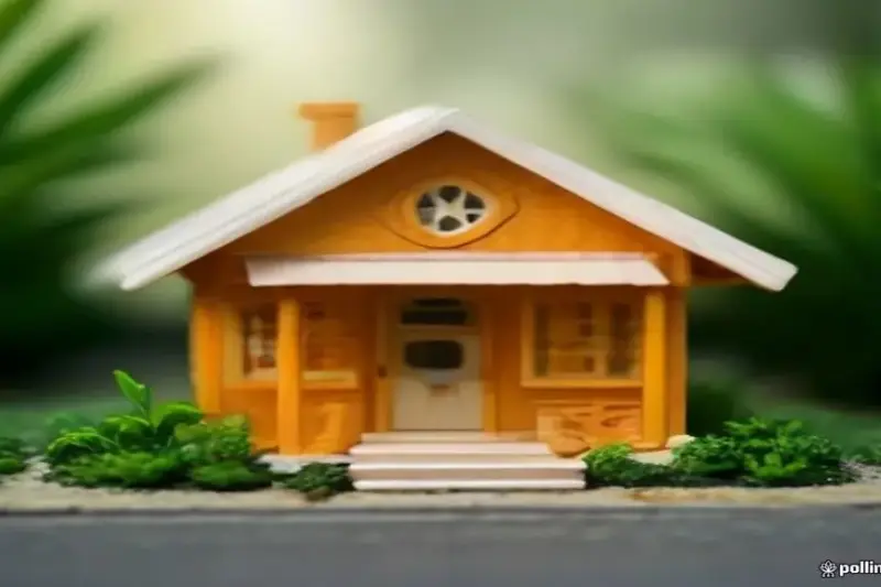 Galería de arte en miniatura instalada en el exterior de una vivienda con pequeñas pinturas coloridas.