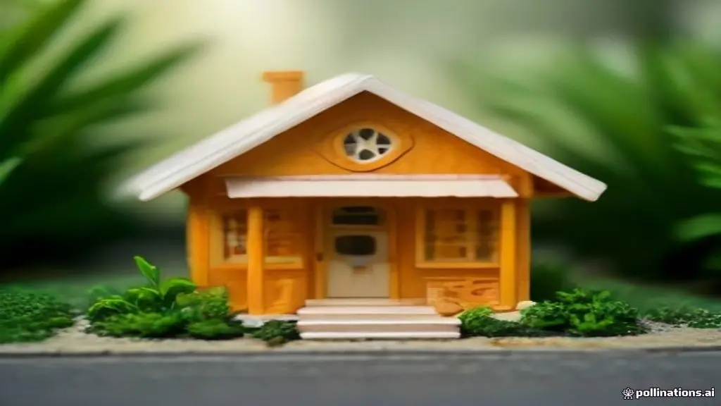 Galería de arte en miniatura instalada en el exterior de una vivienda con pequeñas pinturas coloridas.