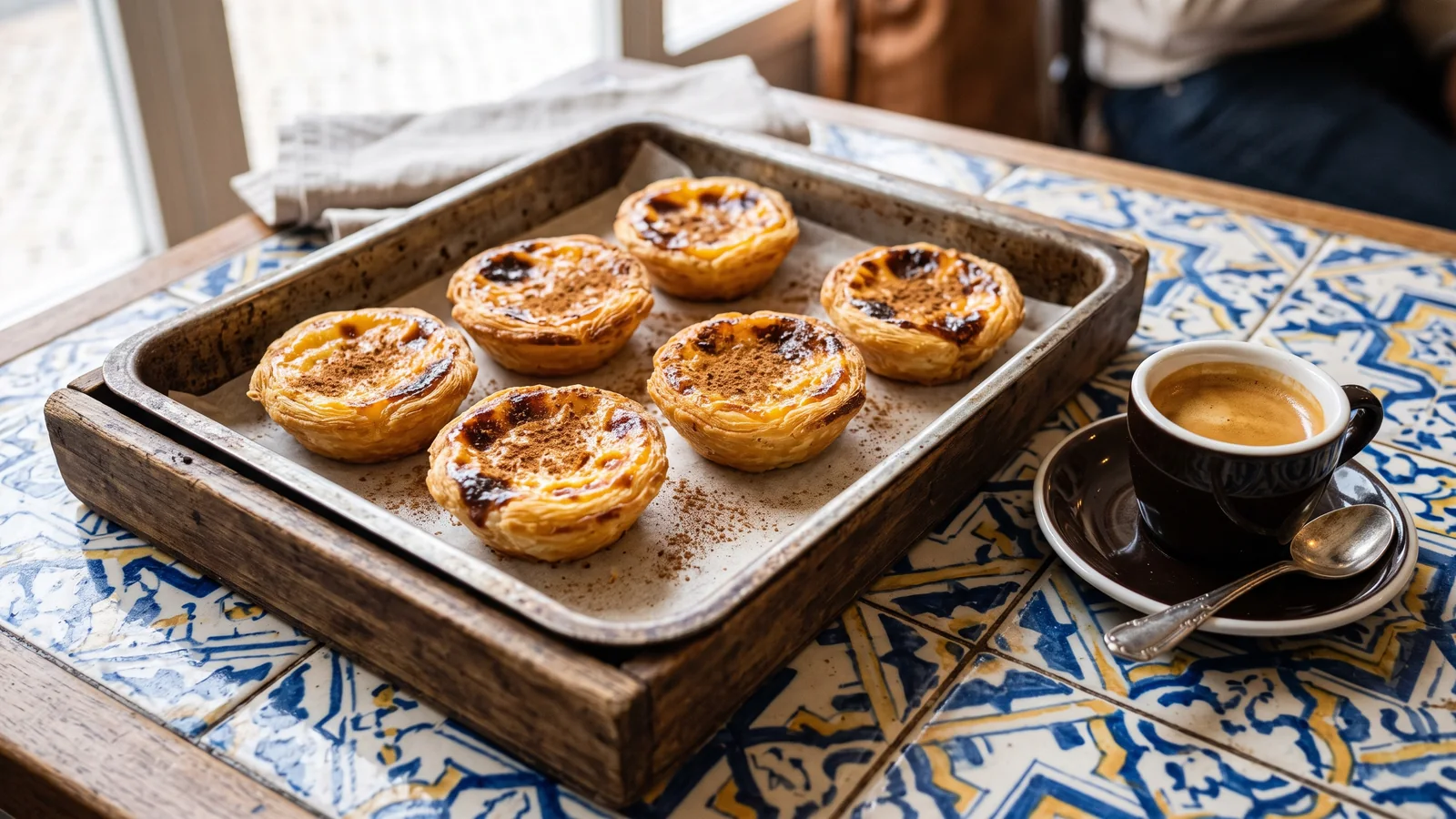 Pastéis de nata caseros con la crema tostada y canela