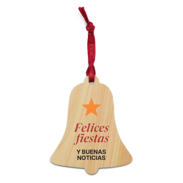 Adorno navideño «Felices fiestas y buenas noticias»