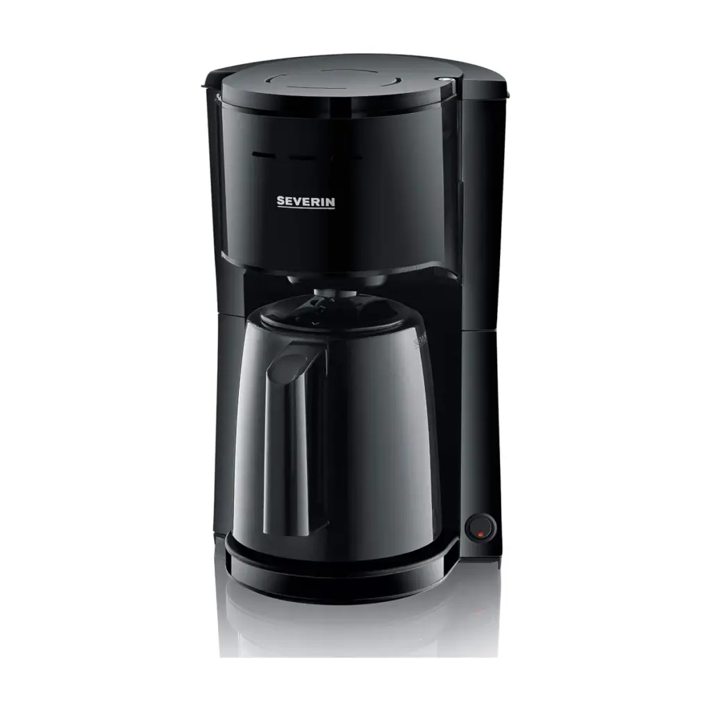 Cafetera de goteo con jarra térmica, negra