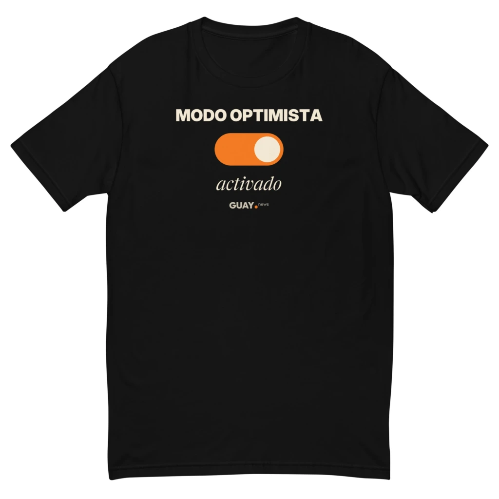 Camiseta de hombre «Modo optimista: activado» de GUAY.news en negro