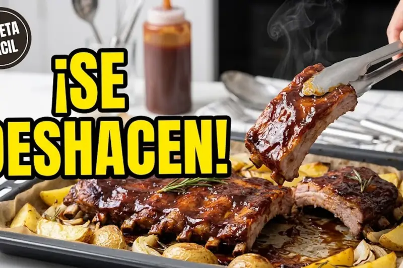 Costillas de cerdo al horno con salsa BBQ