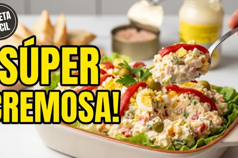 Ensaladilla rusa tradicional con truco para la mayonesa