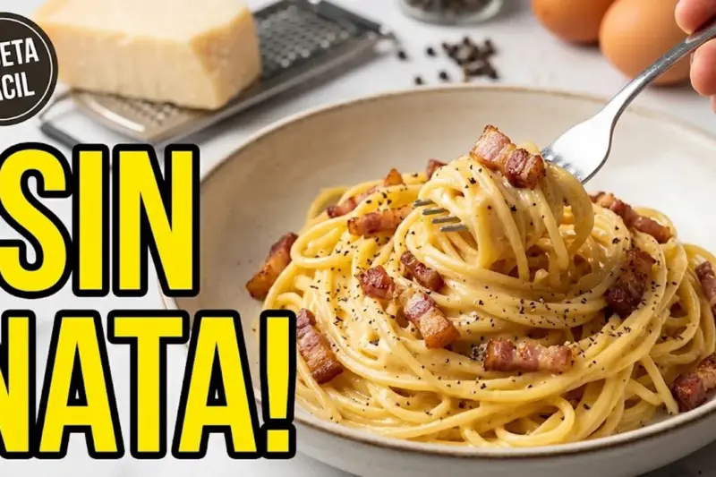 Espaguetis a la carbonara auténtica (sin nata)