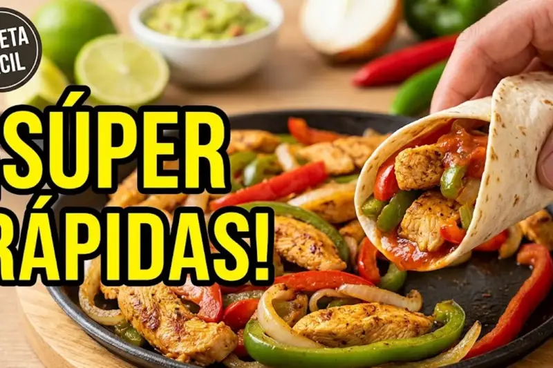 Fajitas de pollo con verduras rápidas