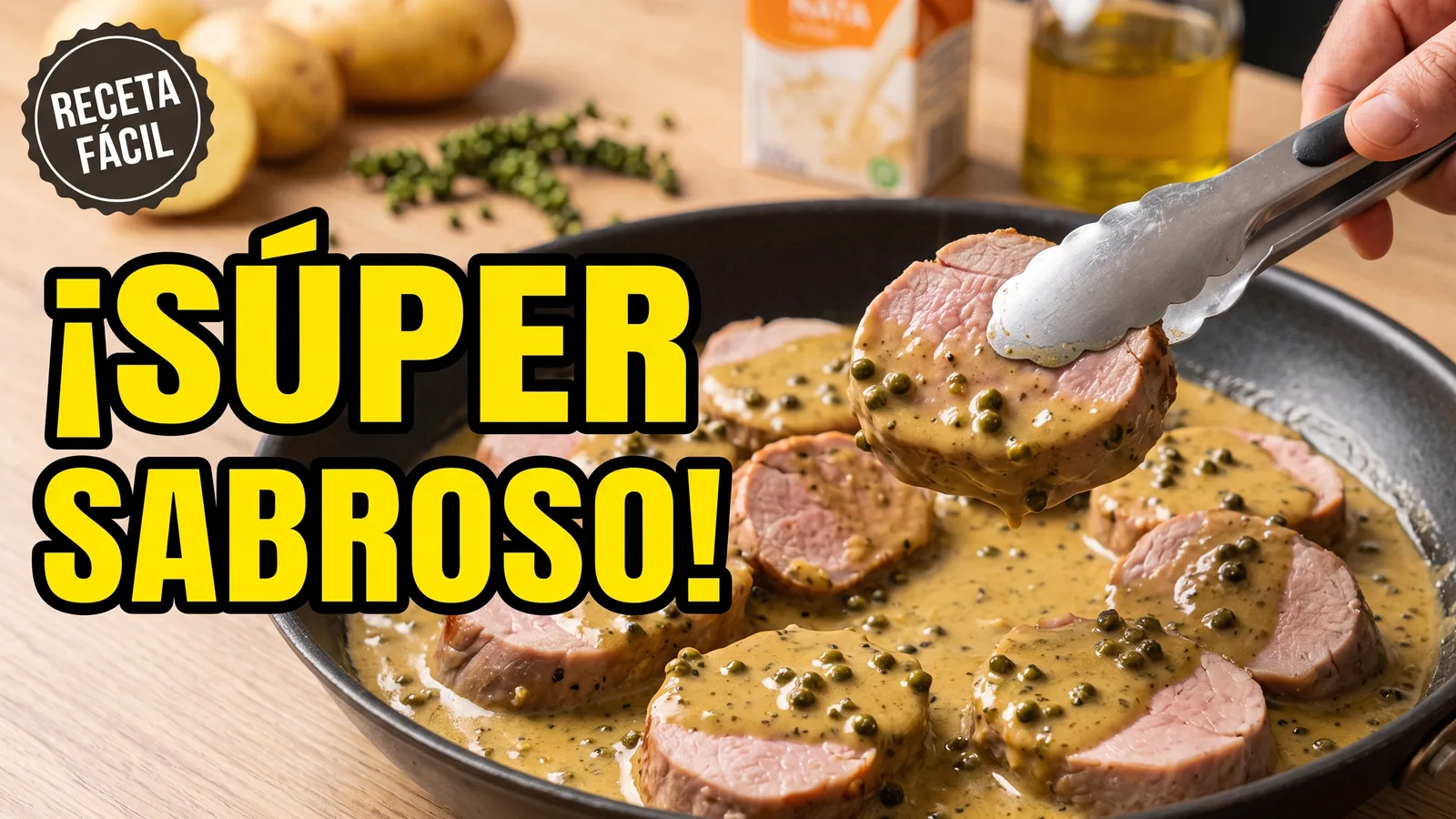 Solomillo de cerdo a la pimienta verde