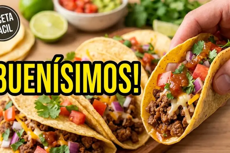 Tacos mexicanos de carne picada fáciles
