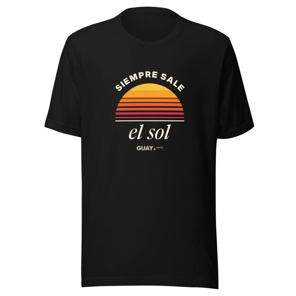 Camiseta retro «Siempre sale el sol» de GUAY.news en color negro